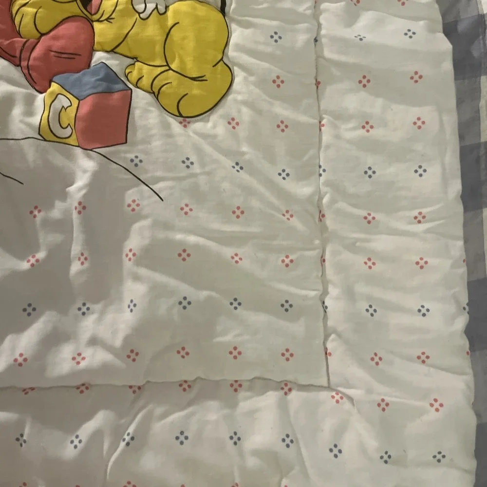 Vtg Dundee '84 Disney Baby Mickey Minnie ABC Balloons Crib Comforter Blanket